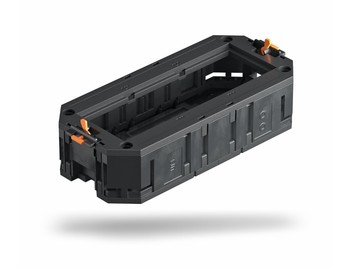Коробка монтажная UT3 для установки 3 розеток 45х45мм Modul45 в лючок, с накладкой, полиамид, черный