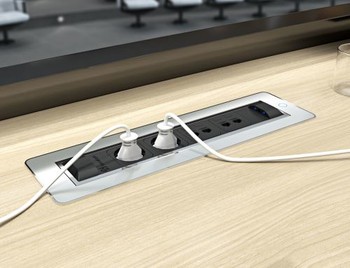 Автоматический вращающийся розеточный модуль VersaTURN 3.0 (2 розетки 220V+1 USB+2 RJ45+1 HDMI+1 USB) нержавеющая сталь 060.24F.00012