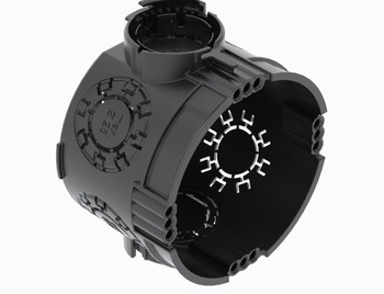 Коробка монтажная для твердых стен, Ø60mm, H46mm, 7 вводов, без галогена, без винтов, 25 шт в уп