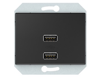 USB зарядное устройство двухместное 2xUSB 3,4 А без рамки