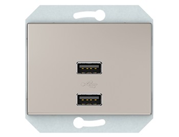 USB зарядное устройство двухместное 2xUSB 3,4 А без рамки