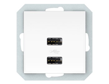 USB зарядное устройство двухместное 2xUSB 3,4 А без рамки