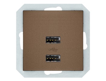 USB зарядное устройство двухместное 2xUSB 3,4 А без рамки