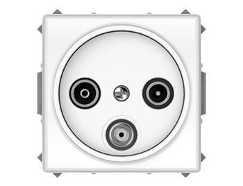 Телевизионная розетка оконечная б\р, (TV+SAT+R), белая