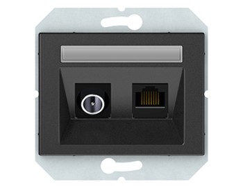 РОЗЕТКА АНТЕННАЯ И КОМПЬЮТЕРНАЯ (TV+RJ45), без рамки