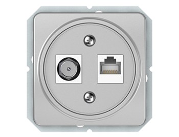 РОЗЕТКА АНТЕННАЯ И КОМПЬЮТЕРНАЯ (TV+RJ45), без рамки - TVL/KLRJ45-15e2-02