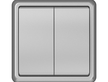 ВЫКЛЮЧАТЕЛЬ 2-клавишный, с рамкой - P510-020 - P510-020