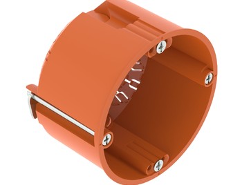 Коробка монтажная для полой стены, Ø68mm, H47 mm, без галогена, IP30, 6 вводов, с винтами