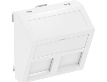 Корпус розетки компьютерной двойной тип C (наклонный) 45x45 мм, 1 модуль Modul45, белый
