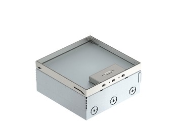 Лючок UDHOME4 пустой 6 розеток Modul45 (в крышке выемка 15мм) h=95-125мм нагрузка 1529 кг нерж.сталь