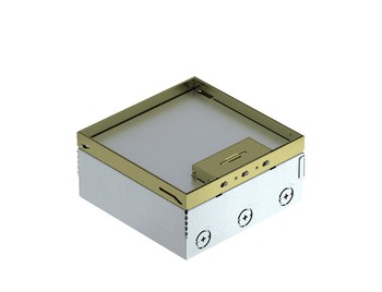 Лючок UDHOME4 пустой 6 розеток Modul45 (в крышке выемка 15 мм) h=95-125 мм, нагрузка 1529 кг, латунь